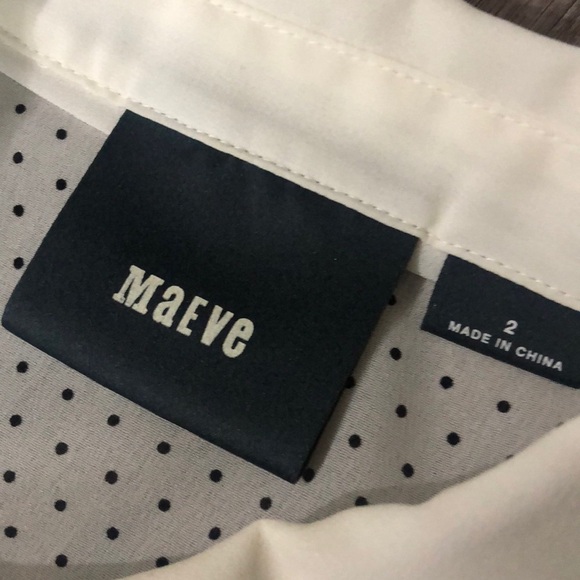 Anthropologie Maeve pintuck blouse polka dot back - Picture 5 of 8